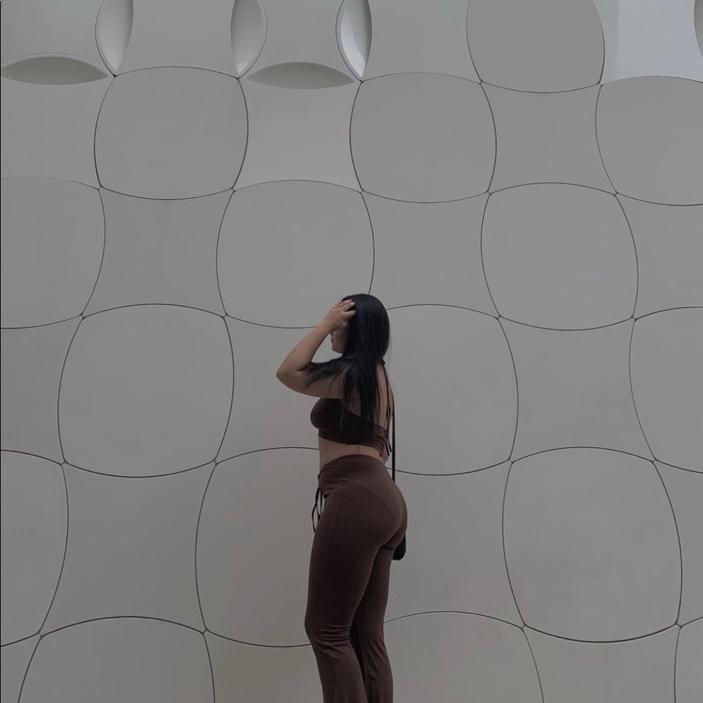 BROWN SET TOP & BOTTOM WORN ONCE